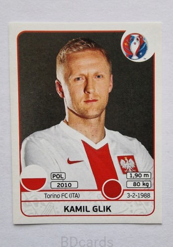 2016 Panini Euro Kamil Glik Polska /B