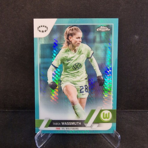2022-23 Topps Chrome Womens Wassmuth Wolfsburg Aqua Prism /U14