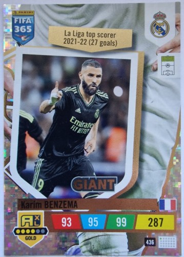 P22 Benzema Real Madryt Panini Fifa 365 2023 Giant