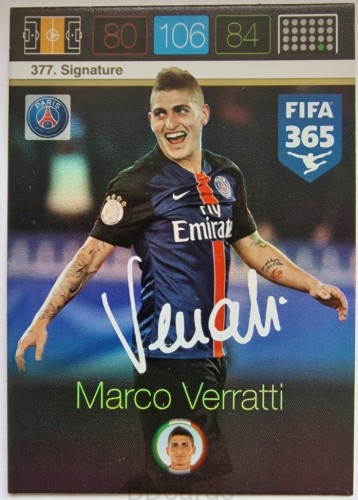 ST15 Verratti PSG Panini Fifa 365 2016 Signature
