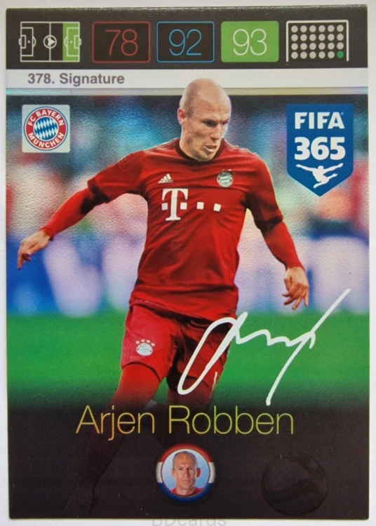 ST17 Robben Bayern Monachium Panini Fifa 365 2016 Signature