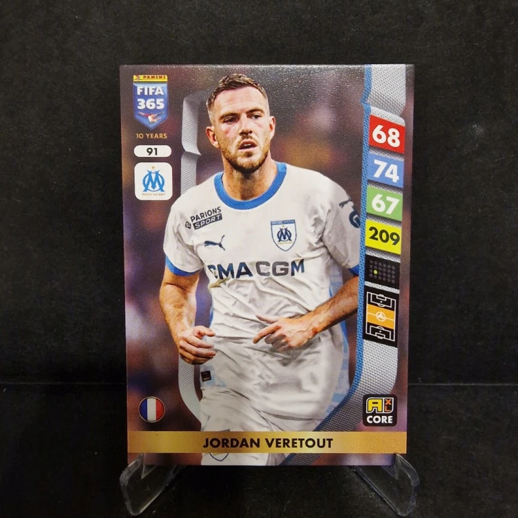 2025 Panini Fifa 365 Jordan Veretout 91 Ol. Marsylia /LT16