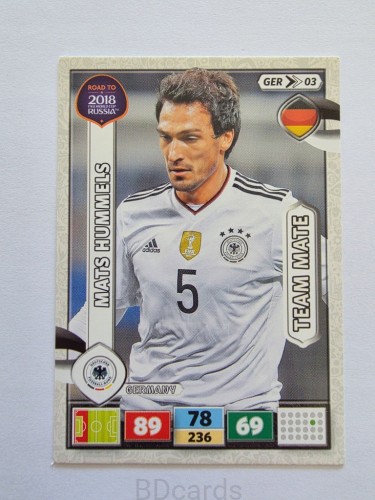 2018 Panini Road To World Cup Russia Mats Hummels Niemcy Ger 3