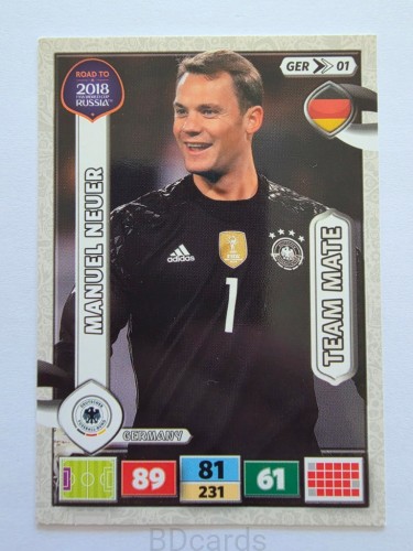 2018 Panini Road To World Cup Russia Manuel Neuer Niemcy Ger 1