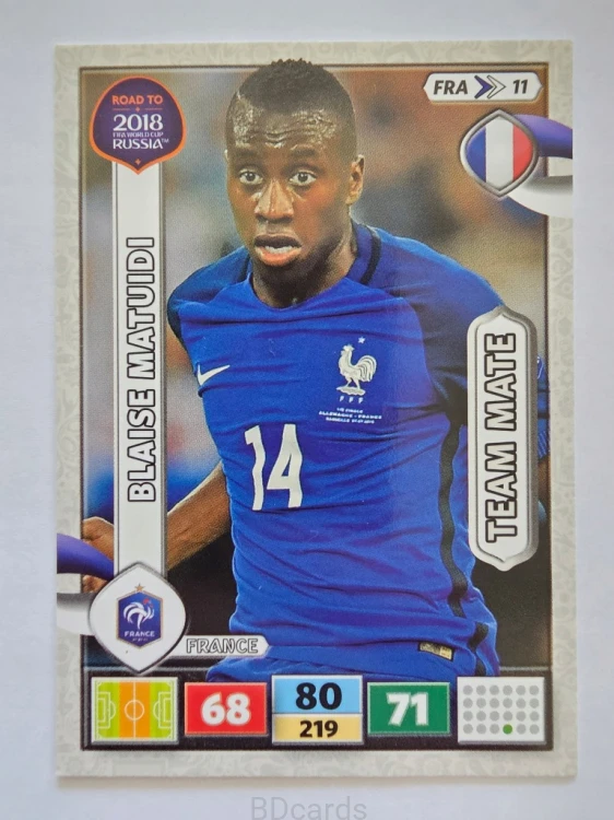 2018 Panini Road To World Cup Russia Blaise Matuidi Francja Fra 11