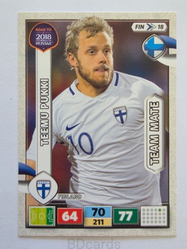 2018 Panini Road To World Cup Russia Teemu Pukki Finlandia Fin 18