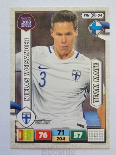 2018 Panini Road To World Cup Russia Niklas Moisander Finlandia Fin 4