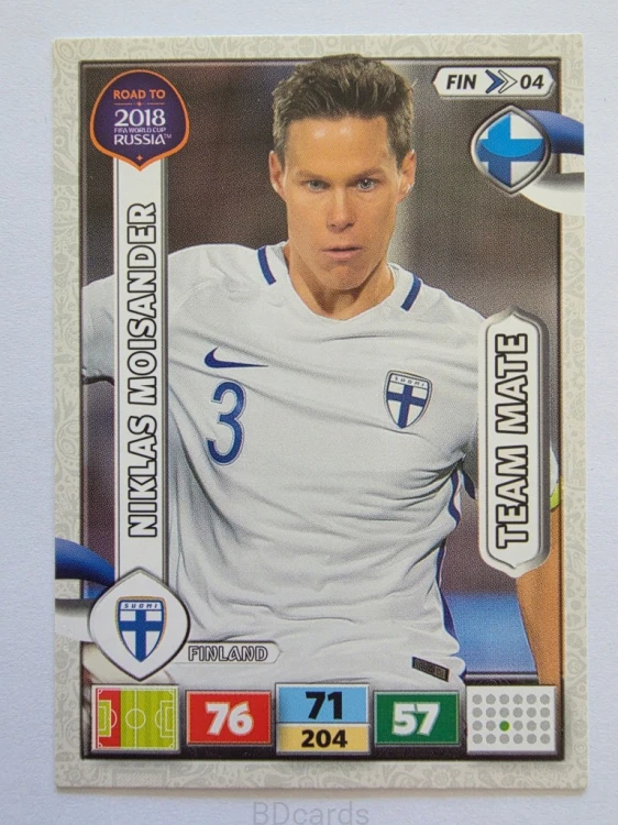 2018 Panini Road To World Cup Russia Niklas Moisander Finlandia Fin 4