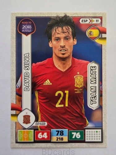 2018 Panini Road To World Cup Russia David Silva Hiszpania Esp 11