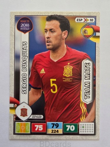 2018 Panini Road To World Cup Russia Sergio Busquets Hiszpania Esp 10