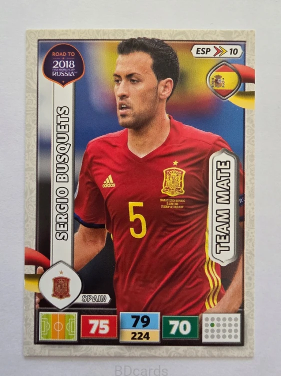 2018 Panini Road To World Cup Russia Sergio Busquets Hiszpania Esp 10