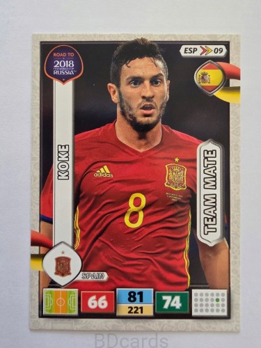 2018 Panini Road To World Cup Russia Sergio Koke Hiszpania Esp 9