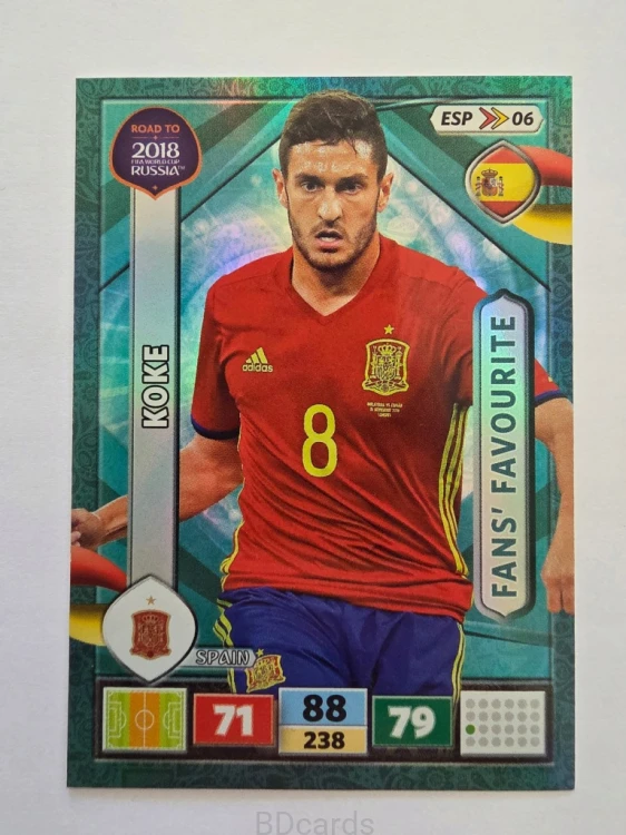 2018 Panini Road To World Cup Russia Koke Fans Hiszpania Esp 6
