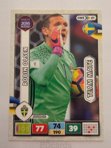 2018 Panini Road To World Cup Russia Robin Olsen Lindelof Swe 1