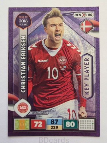 2018 Panini Road To World Cup Russia Christian Key Eriksen Dania Den 6