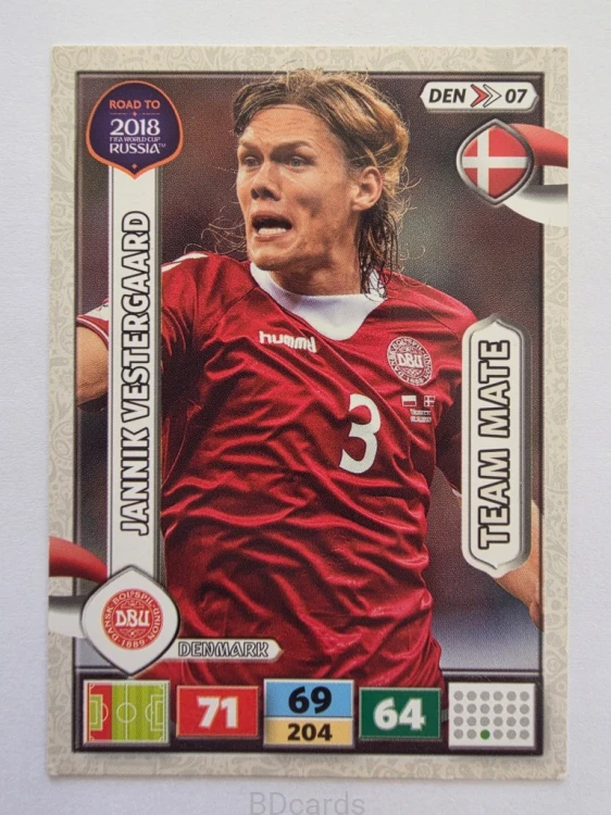 2018 Panini Road To World Cup Russia Jannik Vestergaard Dania Den 7