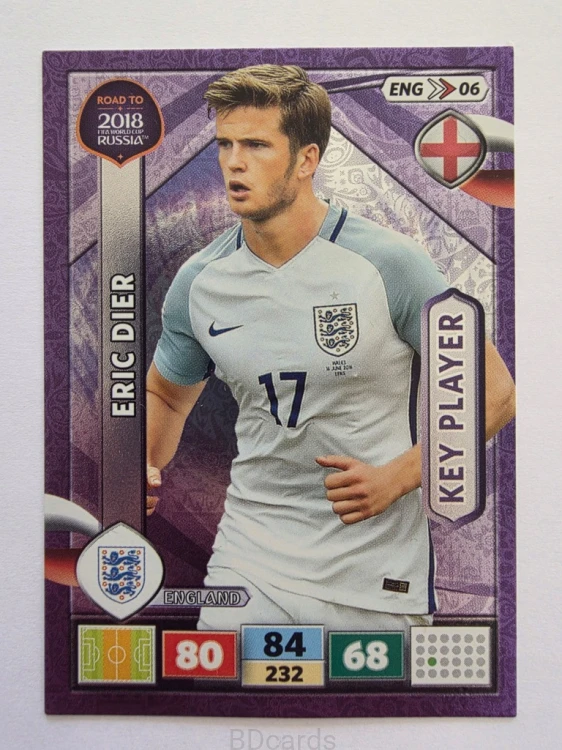 2018 Panini Road To World Cup Russia Eric Dier Key Player Anglia Eng 6