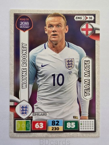 2018 Panini Road To World Cup Russia Wayne Rooney Anglia Eng 16