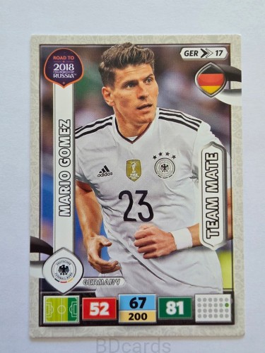 2018 Panini Road To World Cup Russia Mario Gomez Niemcy Ger 17