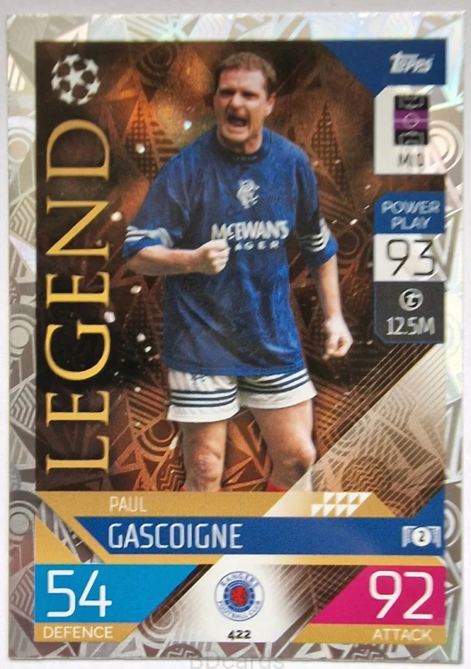 N5 Gascoigne Rangers Topps Match Attax 2023 Legend