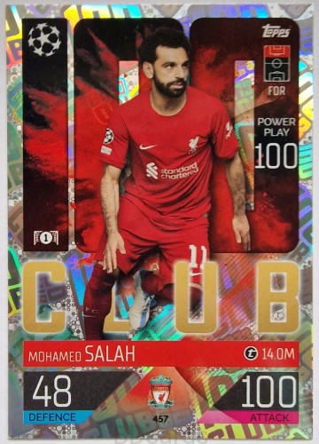 N5 Salah Liverpool Topps Match Attax 2023 Club 100