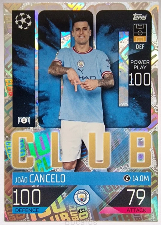 N6 Cancelo Manchester City Topps Match Attax 2023 Club 100