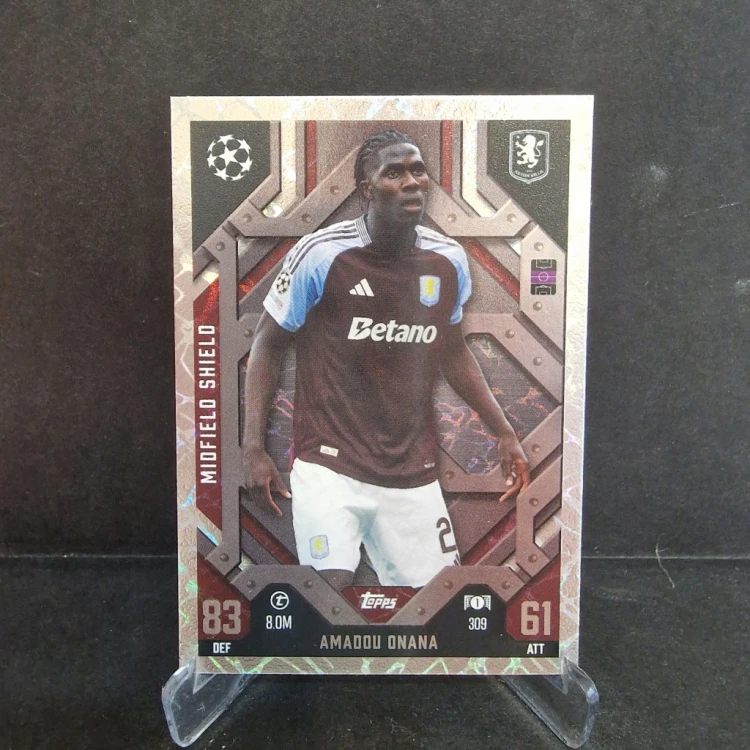2025 Topps Match Attax Amadou Onana Aston Villa Midfield Shield /E69