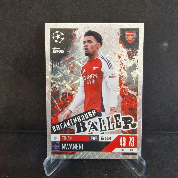2025 Topps Match Attax Ethan Nwaneri Arsenal Breakthrough Baller /K3