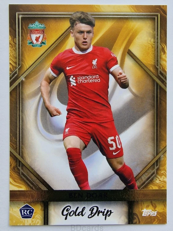 2023 Topps Fan Set Liverpool Ben Doak Gold Drip /B