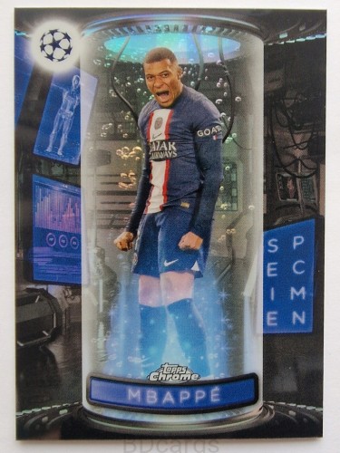 2022-23 Topps Chrome UEFA Kylian Mbappe PSG Specimen /RU12
