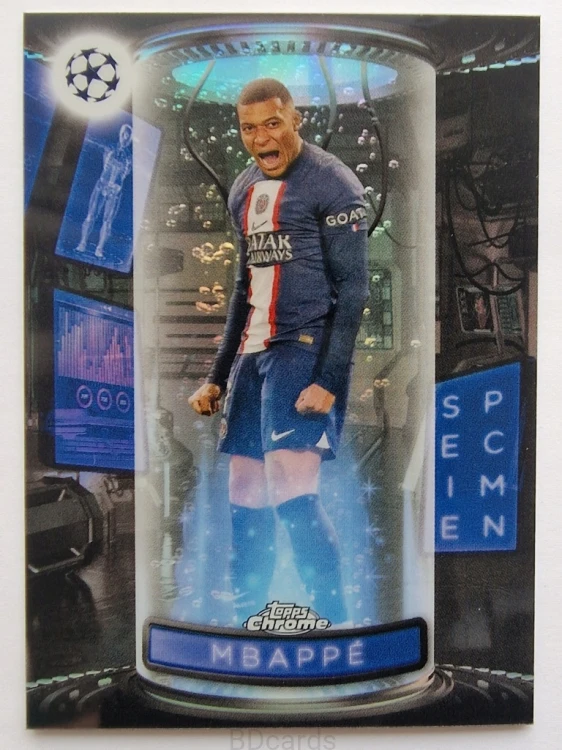 2022-23 Topps Chrome UEFA Kylian Mbappe PSG Specimen /RU12