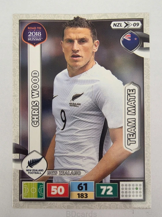 2018 Panini Road To World Cup Russia Chris Wood Nowa Zelandia Nzl 9
