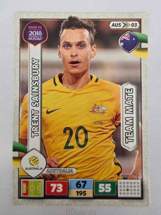 2018 Panini Road To World Cup Russia Trent Sainsbury Australia Aus 3