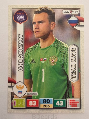 2018 Panini Road To World Cup Russia Igor Akinfeev Rosja Rus 1