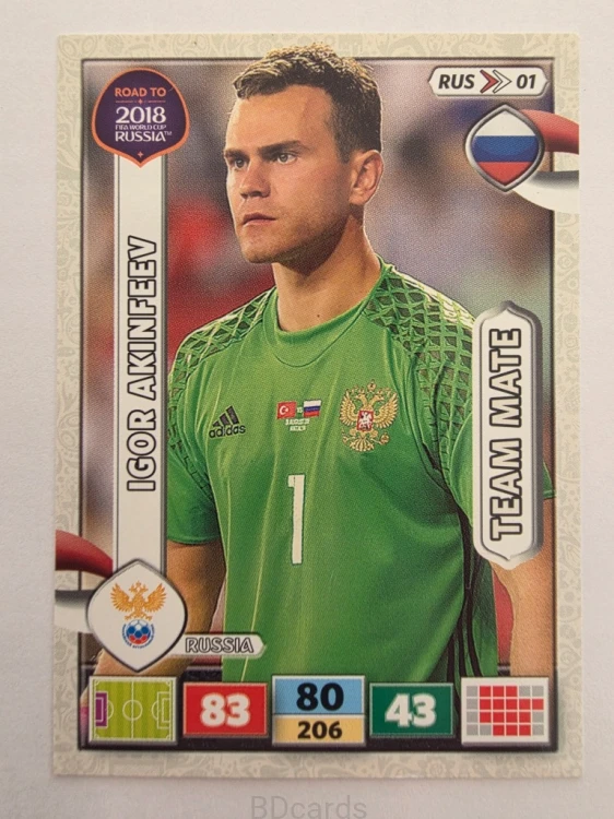 2018 Panini Road To World Cup Russia Igor Akinfeev Rosja Rus 1
