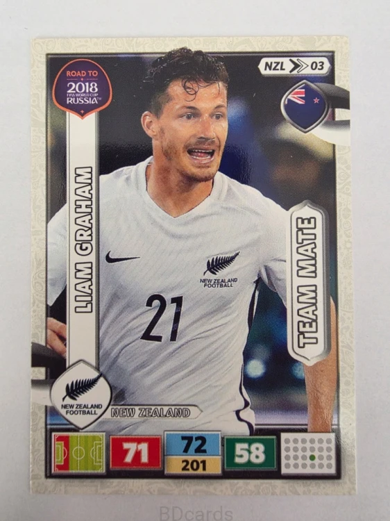 2018 Panini Road To World Cup Russia Liam Graham Nowa Zelandia Nzl 3