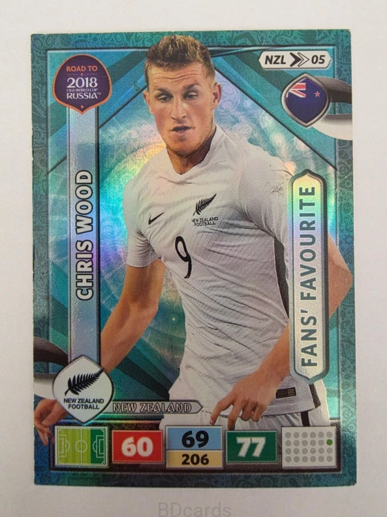 2018 Panini Road To World Cup Russia Chris Wood Fans Nowa Zelandia Nzl 5