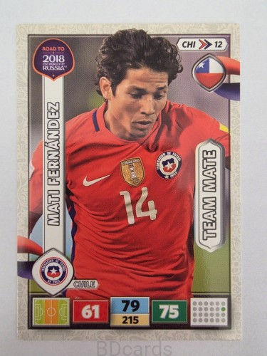 2018 Panini Road To World Cup Russia Mati Fernandez Chile Chi 12