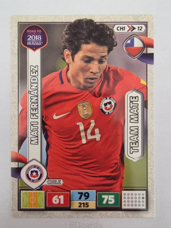 2018 Panini Road To World Cup Russia Mati Fernandez Chile Chi 12