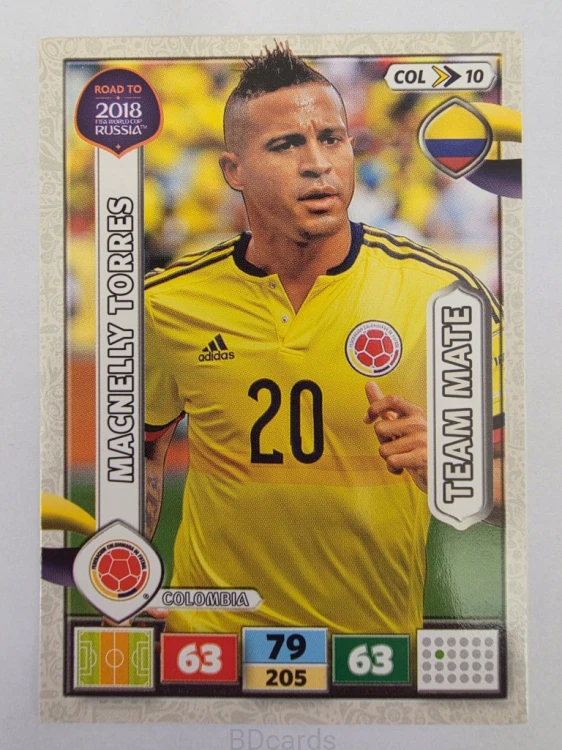 2018 Panini Road To World Cup Russia Macnelly Torres Kolumbia Col 10