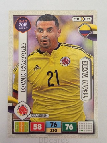 2018 Panini Road To World Cup Russia Edwin Kardona Kolumbia Col 1q