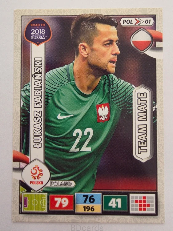 2018 Panini Road To World Cup Russia Łukasz Fabiański Polska Pol 1
