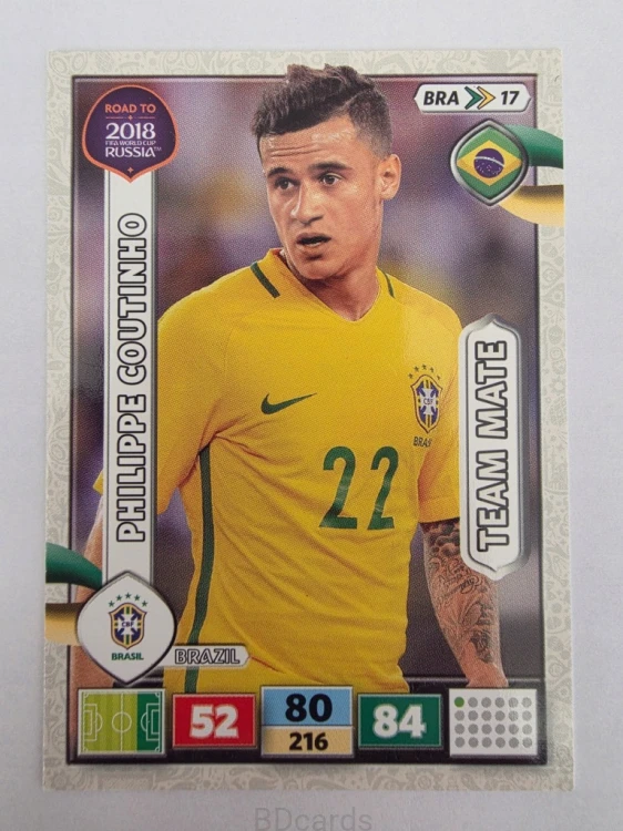 2018 Panini Road To World Cup Russia Philippe Coutinho Brazylia Bra 17