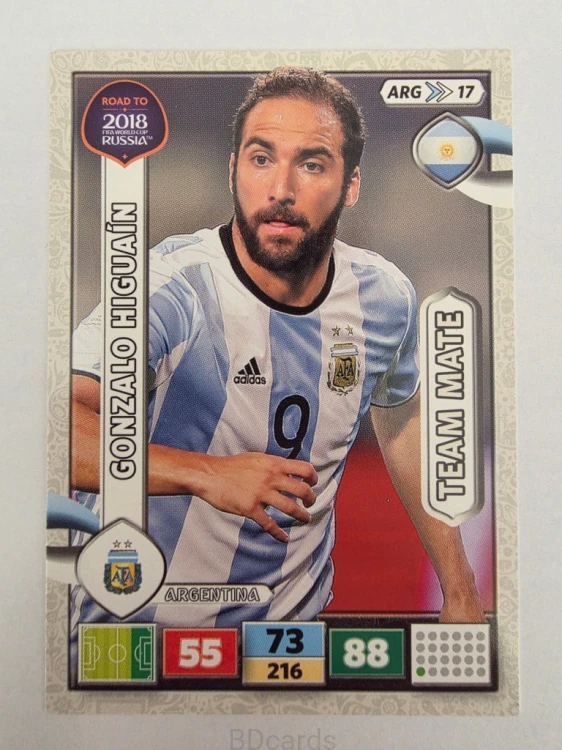 2018 Panini Road To World Cup Russia Gonzalo Higuain Argentyna Arg 17