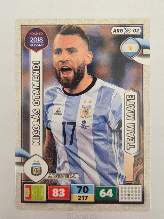 2018 Panini Road To World Cup Russia Nicolas Otamendi Argentyna Arg 2