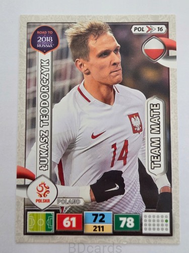 2018 Panini Road To World Cup Russia Łukasz Teodorczyk Polska Pol 16