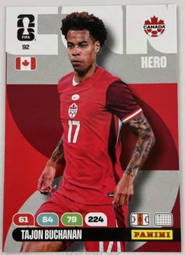 2026 Panini World Cup Tajon Buchanan Canada Nr 92 Hero /EC