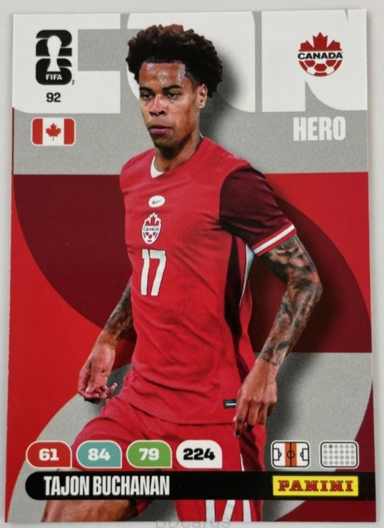 2026 Panini World Cup Tajon Buchanan Canada Nr 92 Hero /EC