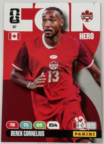 2026 Panini World Cup Derek Cornelius Canada Nr 87 Hero /EC
