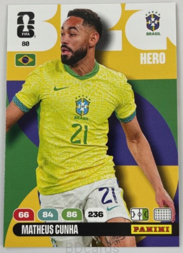 2026 Panini World Cup Matheus Cunha Brazylia Nr 80 Hero /EC